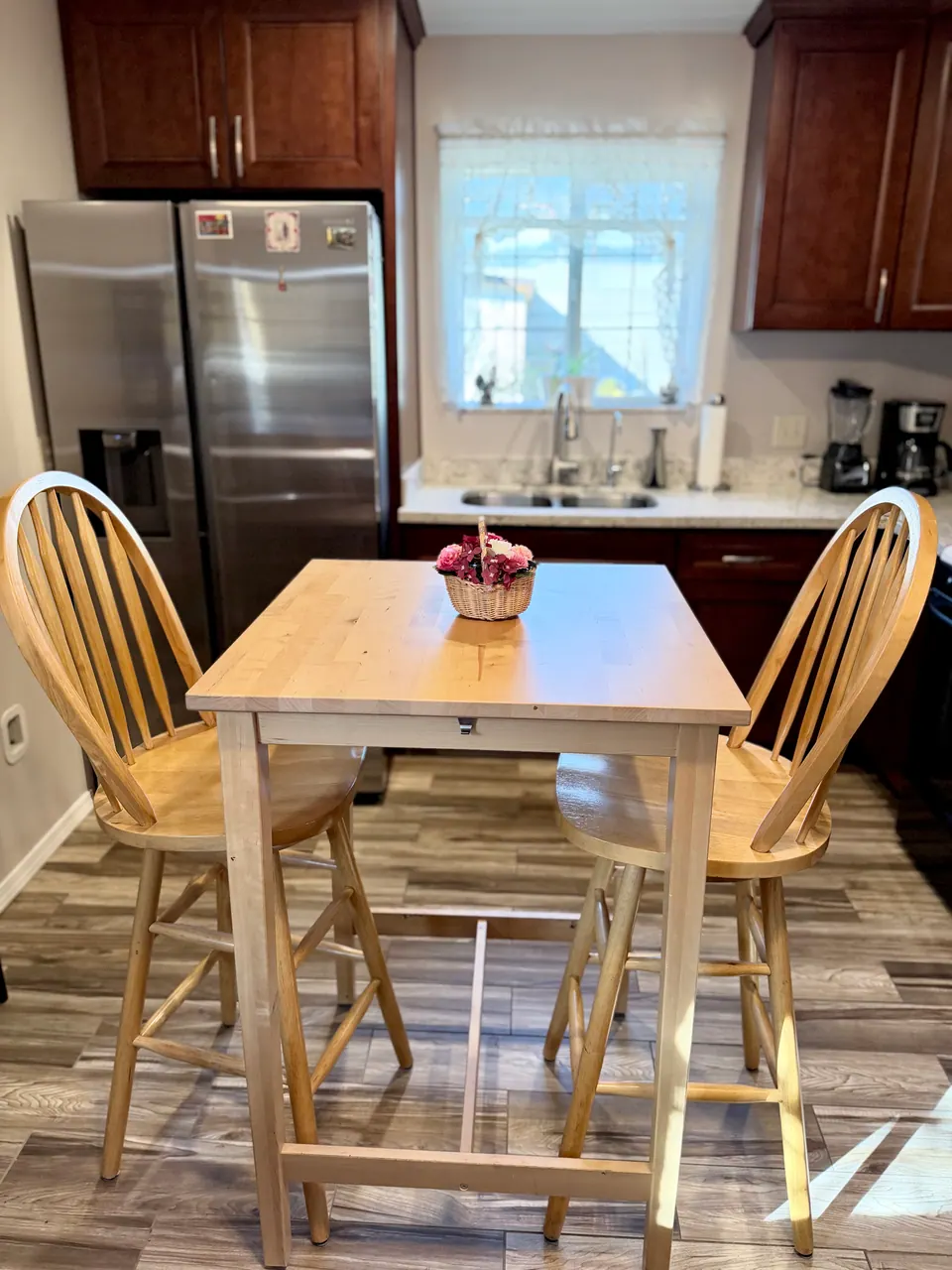 Dining table for two in the kitchen