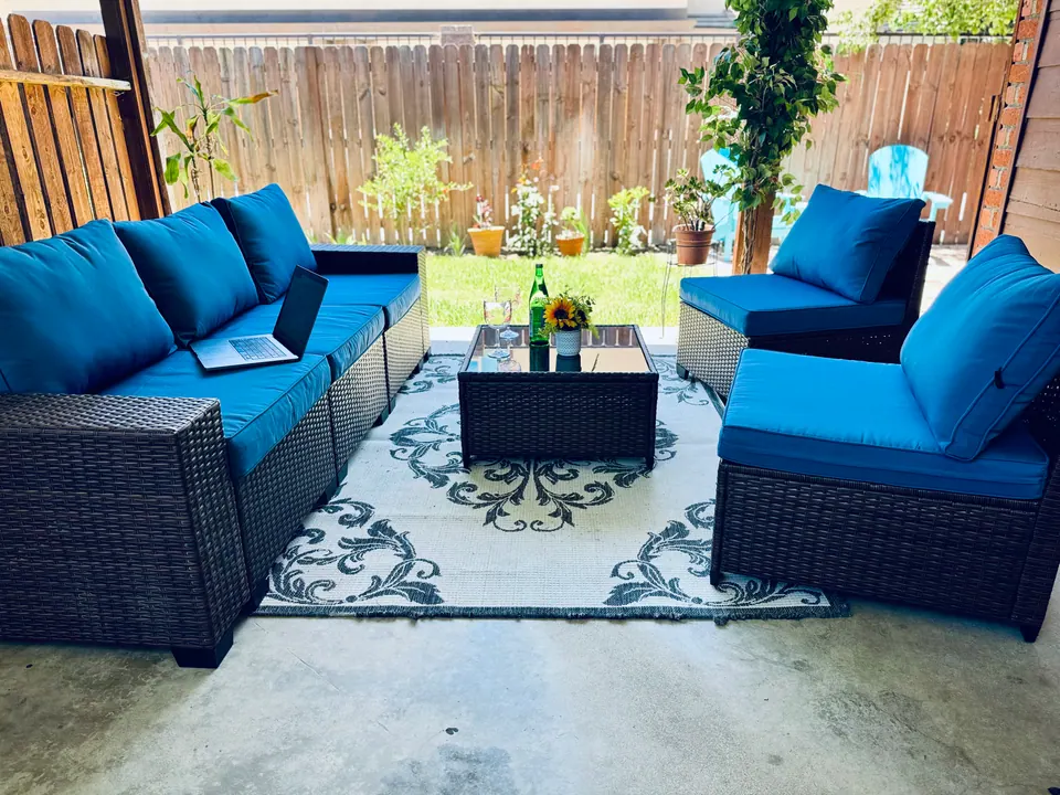 Patio sectional and coffee table